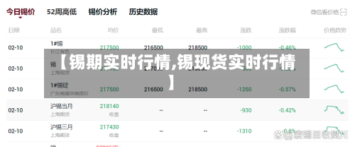 【锡期实时行情,锡现货实时行情】-第1张图片
