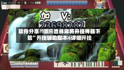 软件分享“微乐吉林麻将开挂神器下载”开挂辅助脚本+详细开挂-第1张图片