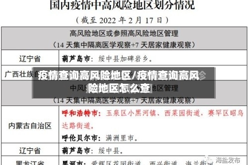 疫情查询高风险地区/疫情查询高风险地区怎么查-第1张图片