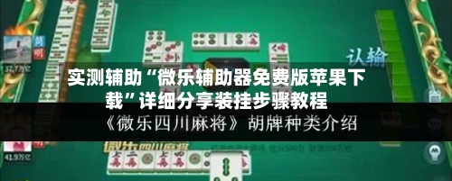 实测辅助“微乐辅助器免费版苹果下载”详细分享装挂步骤教程-第1张图片