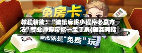 教程辅助！“微乐麻将小程序必赢方法	”专业师傅带你一起了解(确实有挂-第1张图片