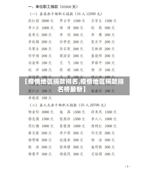 【疫情地区捐款排名,疫情地区捐款排名榜最新】-第1张图片