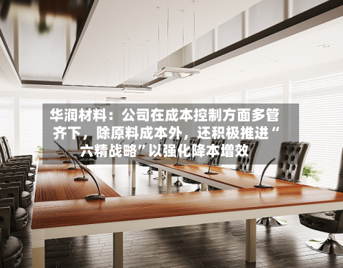 华润材料：公司在成本控制方面多管齐下，除原料成本外	，还积极推进“六精战略”以强化降本增效-第1张图片