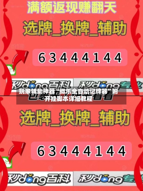 玩家辅助神器“微乐全自动记牌器”附开挂脚本详细教程-第1张图片