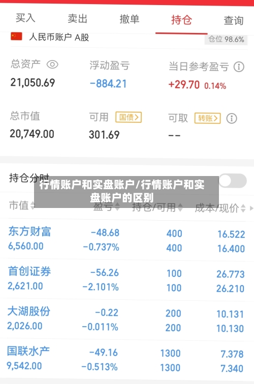行情账户和实盘账户/行情账户和实盘账户的区别-第1张图片