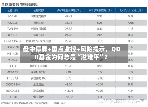 盘中停牌+重点监控+风险提示	，QDII基金为何总是“溢难平”？-第1张图片