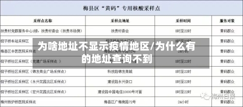 为啥地址不显示疫情地区/为什么有的地址查询不到-第1张图片