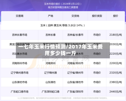 一七年玉米行情预测/2017年玉米费用多少钱一斤-第1张图片