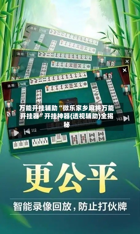 万能开挂辅助“微乐家乡麻将万能开挂器”开挂神器{透视辅助}全揭秘-第1张图片
