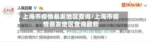 上海市疫情暴发地区查询/上海市疫情暴发地区查询最新-第1张图片