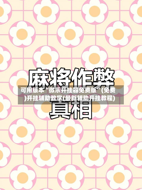可用版本“微乐开挂器免费版	”(免费)开挂辅助教学(最新辅助开挂教程)-第1张图片