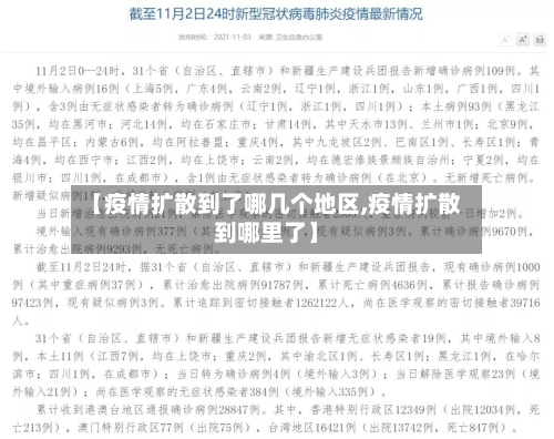 【疫情扩散到了哪几个地区,疫情扩散到哪里了】-第1张图片