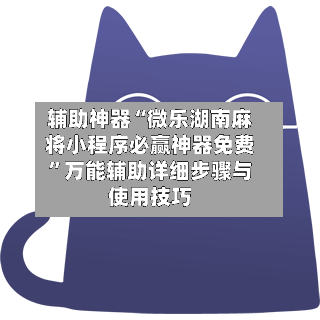 辅助神器“微乐湖南麻将小程序必赢神器免费”万能辅助详细步骤与使用技巧-第1张图片