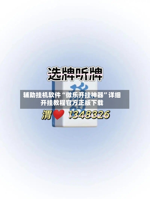 辅助挂机软件“微乐开挂神器”详细开挂教程官方正版下载-第1张图片