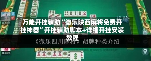 万能开挂辅助“微乐陕西麻将免费开挂神器”开挂辅助脚本+详细开挂安装教程-第1张图片