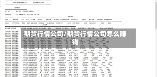 期货行情公司/期货行情公司怎么赚钱-第1张图片
