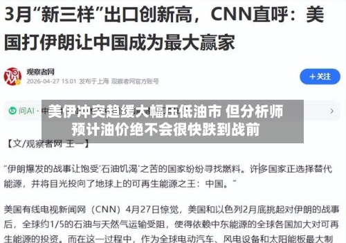 美伊冲突趋缓大幅压低油市 但分析师预计油价绝不会很快跌到战前-第1张图片