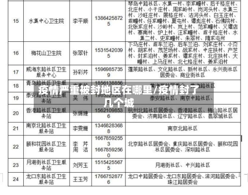 疫情严重被封地区在哪里/疫情封了几个城-第1张图片