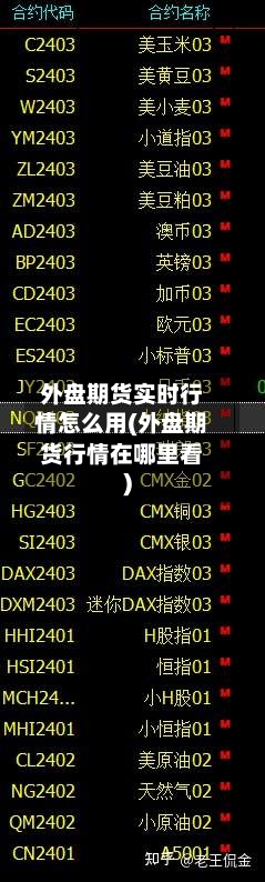 外盘期货实时行情怎么用(外盘期货行情在哪里看)-第1张图片