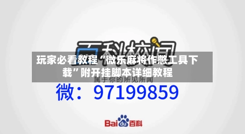 玩家必看教程“微乐麻将作憋工具下载”附开挂脚本详细教程-第1张图片