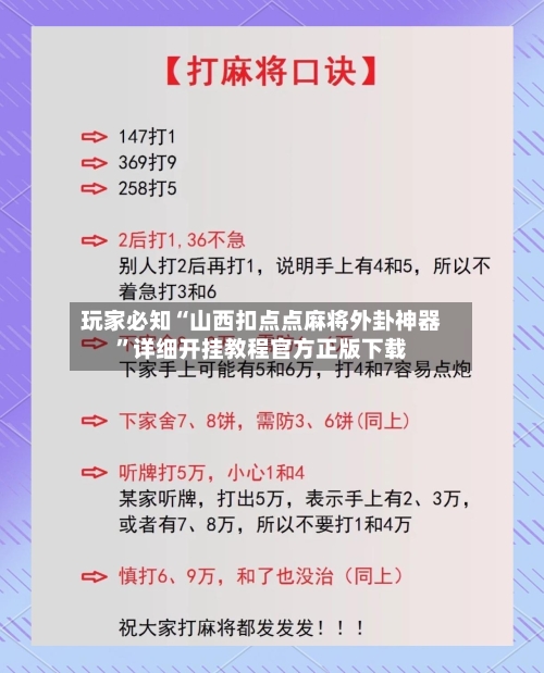 玩家必知“山西扣点点麻将外卦神器”详细开挂教程官方正版下载-第1张图片