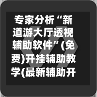 专家分析“新道游大厅透视辅助软件”(免费)开挂辅助教学(最新辅助开挂教程)-第1张图片
