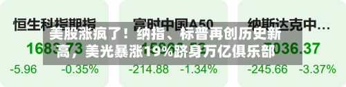 美股涨疯了！纳指	、标普再创历史新高，美光暴涨19%跻身万亿俱乐部-第1张图片