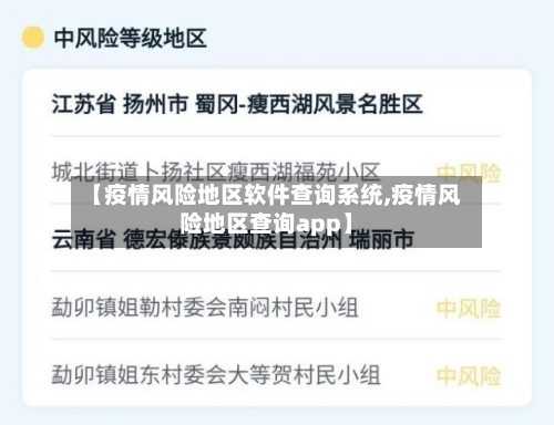 【疫情风险地区软件查询系统,疫情风险地区查询app】-第1张图片